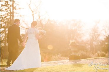 Beautiful portraits at Sunset around the gardens of the Harrowby Estate at Sandon Hall in Stafford by Recommended Wedding Photographer Barry James
