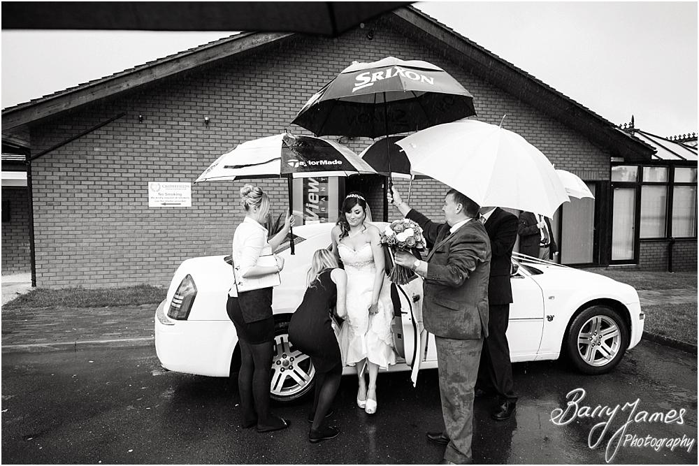 Contemporary photographs capturing the arrival of the bridal party at Calderfields in Walsall by Walsall Wedding Photographers Barry James