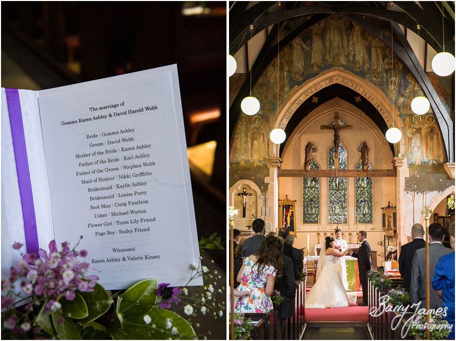 Unobtrusive photographs of the beautiful ceremony at Rushall Parish Church in Walsall by Walsall Wedding Photographer Barry James