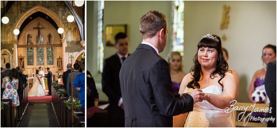 Two photographs capture the full wedding story at Rushall Parish Church in Walsall by Walsall Wedding Photographer Barry James