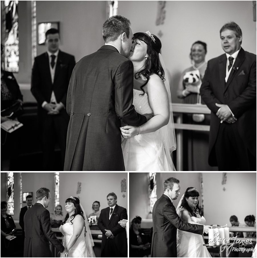 Unobtrusive photographs of the beautiful ceremony at Rushall Parish Church in Walsall by Walsall Wedding Photographer Barry James