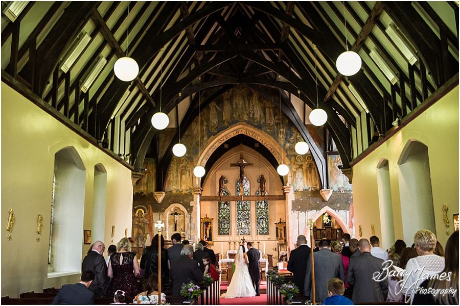 Two photographs capture the full wedding story at Rushall Parish Church in Walsall by Walsall Wedding Photographer Barry James