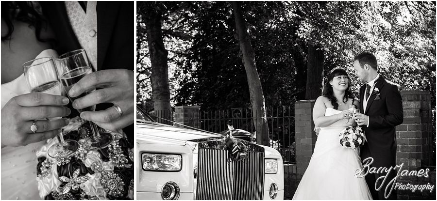 Wedding transport by Finishing Touch Cars at Walsall Arboretum in Walsall by Walsall Wedding Photographer Barry James