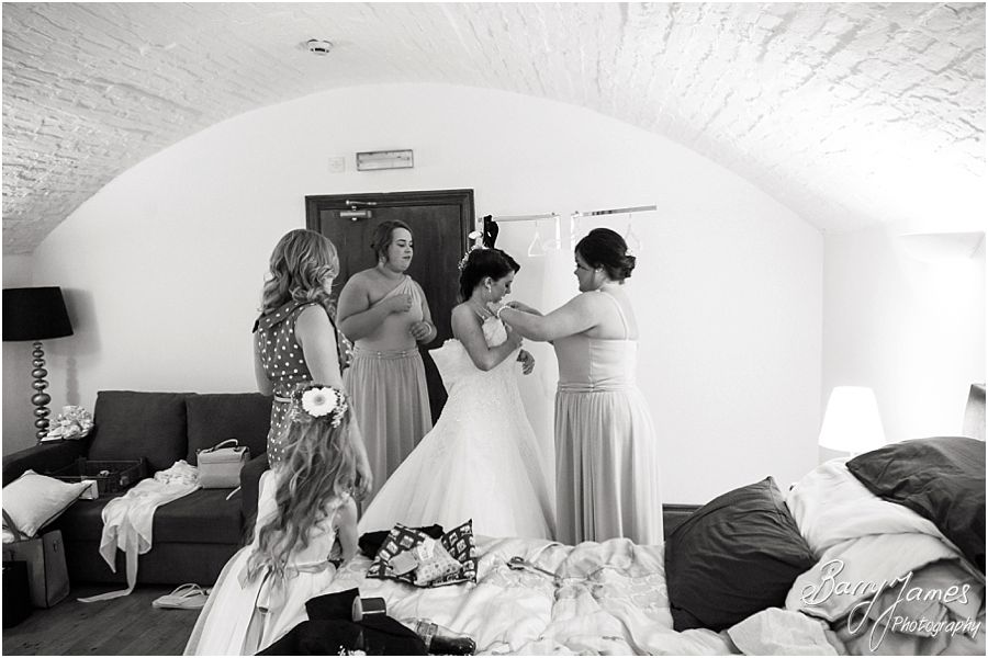 Relaxed photographs of the bridal preparations before the ceremony at Hawkesyard Estate in Rugeley by Rugeley Wedding Photographer Barry James
