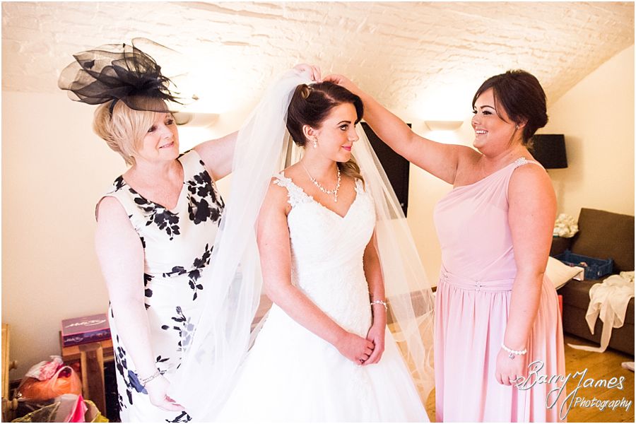 Relaxed photographs of the bridal preparations before the ceremony at Hawkesyard Estate in Rugeley by Rugeley Wedding Photographer Barry James