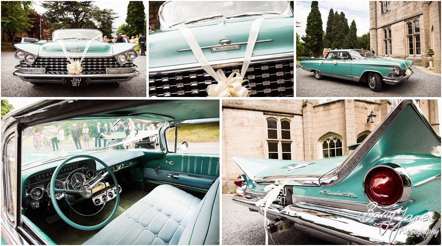 Buick wedding car at Hawkesyard Estate in Rugeley by Rugeley Wedding Photographer Barry James