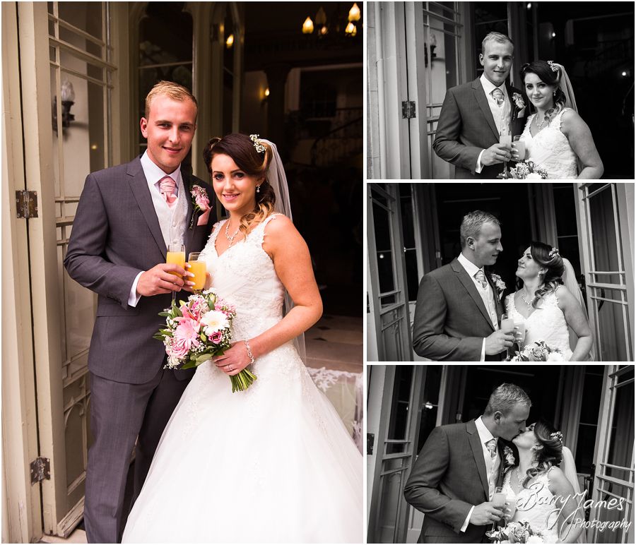Beautiful photographs of the Bride and Groom in the staggering doorway at Hawkesyard Estate in Rugeley by Rugeley Wedding Photographer Barry James