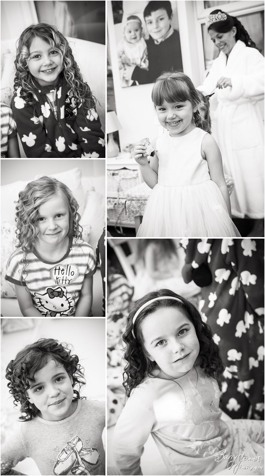 Reportage wedding photographs at home in Brewood by Stafford Wedding Photographer Barry James