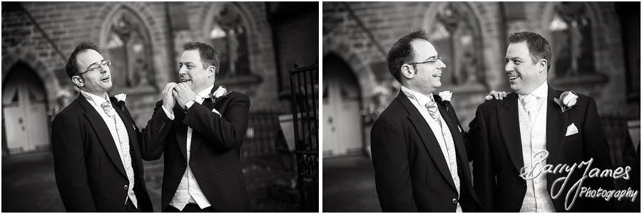Relaxed natural wedding photographs at St Pauls Church in Coven by Brewood Wedding Photographer Barry James