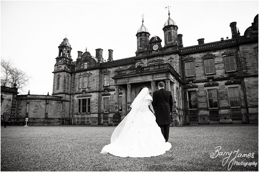 Stroytelling winter wedding photographs at Sandon Hall in Stafford by Creative Contemporary Wedding Photographers Barry James