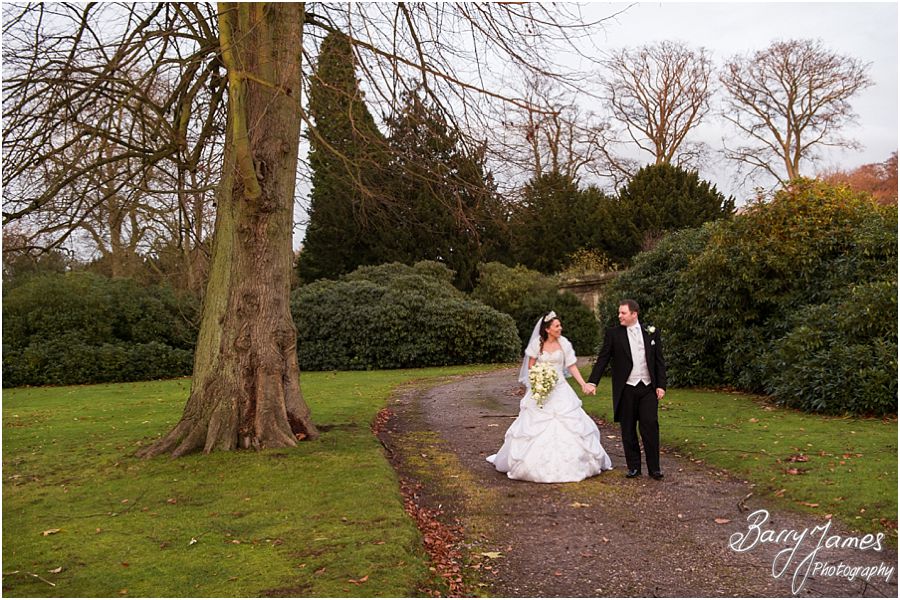 Beautiful relaxed winter wedding photographs at Sandon Hall in Stafford by Preferred Wedding Photographers Barry James