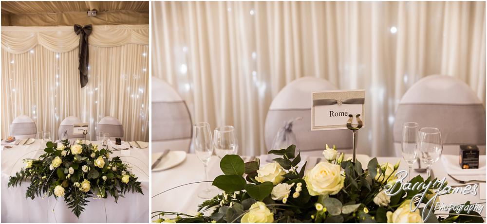 Beautiful styling for the wedding breakfast setting at Calderfields in Walsall by Calderfields Wedding Photographers Barry James