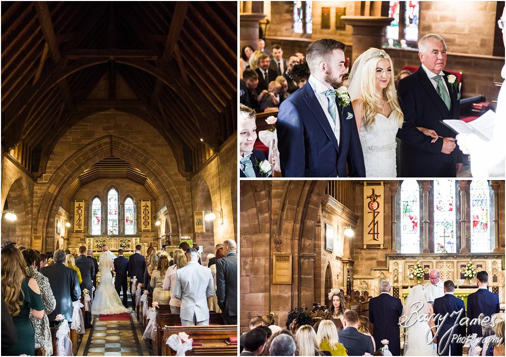 Candid photographs capturing the arrival of the bride at St Peters Little Aston in Sutton Coldfield by Sutton Coldfield Wedding Photographer Barry James