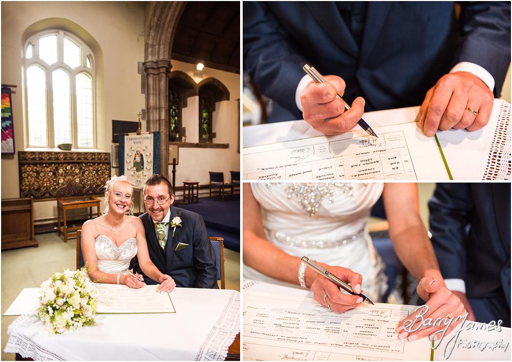 Unobtrusive photographs that capture the magic of the ceremony at St Augustines in Rugeley by Rugeley Wedding Photographers Barry James