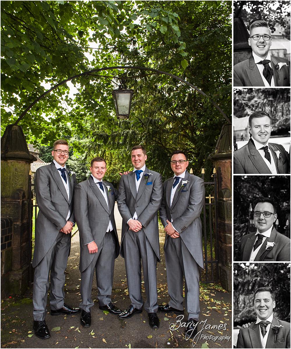 Relaxed portraits of the groomsmen arrival at St Marks in Great Wyrley by Penkridge Wedding Photographer Barry James