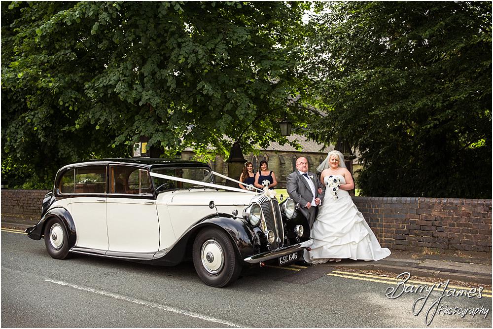 Capturing the arrival of the beautiful bride at St Marks in Great Wyrley by Penkridge Wedding Photographer Barry James
