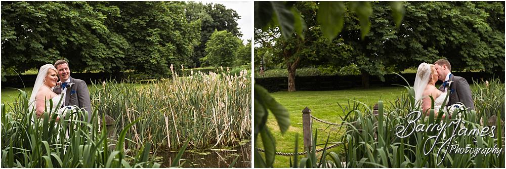 Contemporary relaxed portraits around the beautiful gardens of The Moat House in Acton Trussell by Penkridge Wedding Photographer Barry James