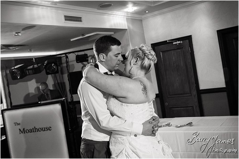 Creative lighting for beautiful photographs of the first dance at The Moat House in Acton Trussell by Penkridge Wedding Photographer Barry James