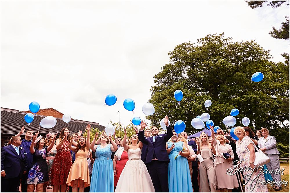 Beautiful mass balloon release at Oak Farm in Cannock by Cannock Wedding Photographer Barry James