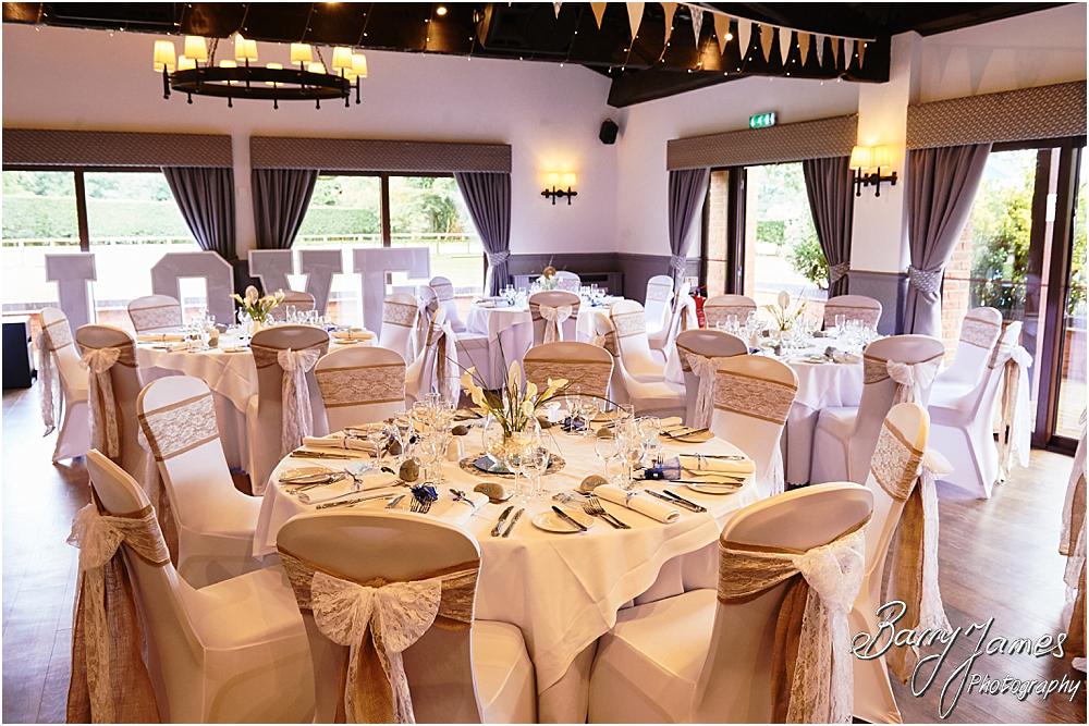 Stunning venue decor for the wedding breakfast by Venue Creations at Oak Farm in Cannock by Cannock Wedding Photographer Barry James