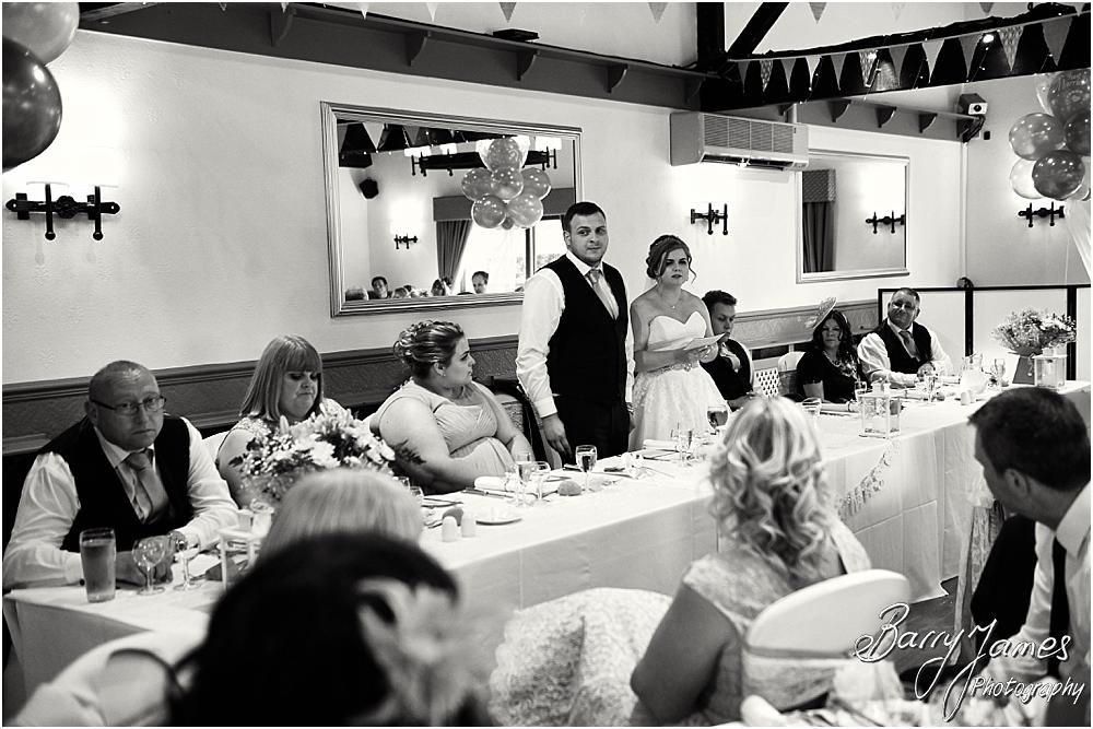 Storytelling photographs of the emotional speech by the bride and groom at Oak Farm in Cannock by Cannock Wedding Photographer Barry James