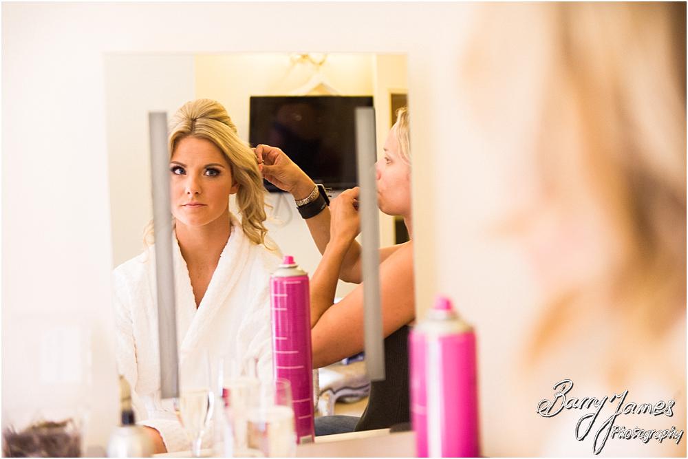 Capturing the final preparations of the bridal party ahead of the wedding at Hoar Cross Hall in Staffordshire by Stafford Wedding Photographer Barry James