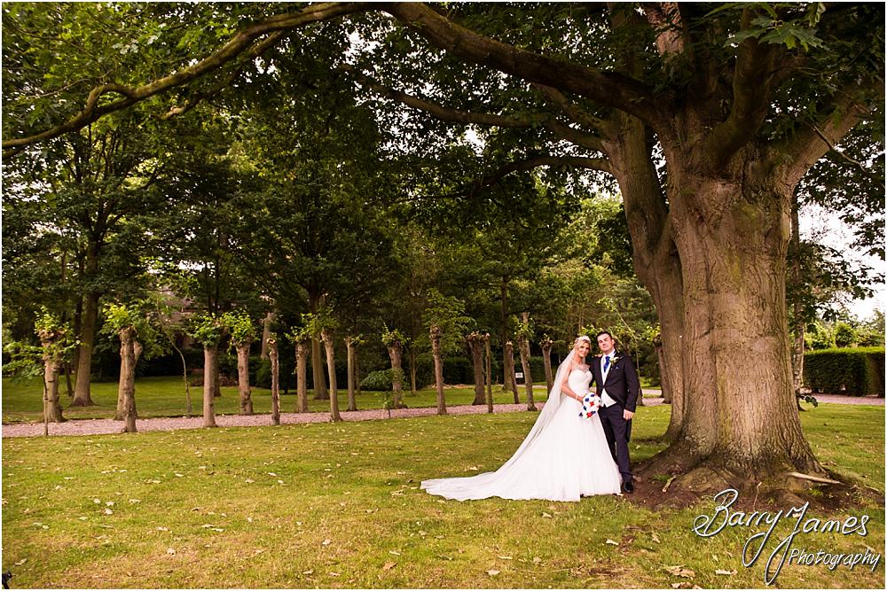 Creative wedding photos in the stunning gardens of Hoar Cross Hall in Staffordshire by Stafford Wedding Photographer Barry James