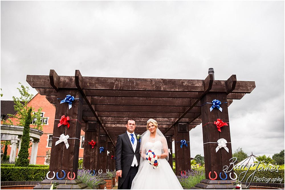 Creative photographs with the horseshoe display at Hoar Cross Hall in Staffordshire by Stafford Wedding Photographer Barry James