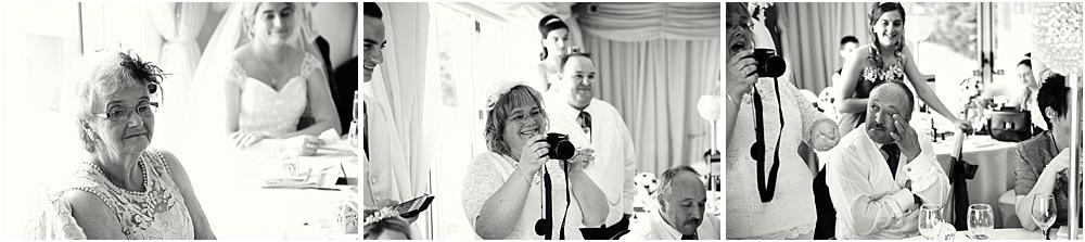 Creative candid photographs of the emotional speeches at Calderfields Walsall by Walsall Wedding Photographer Barry James