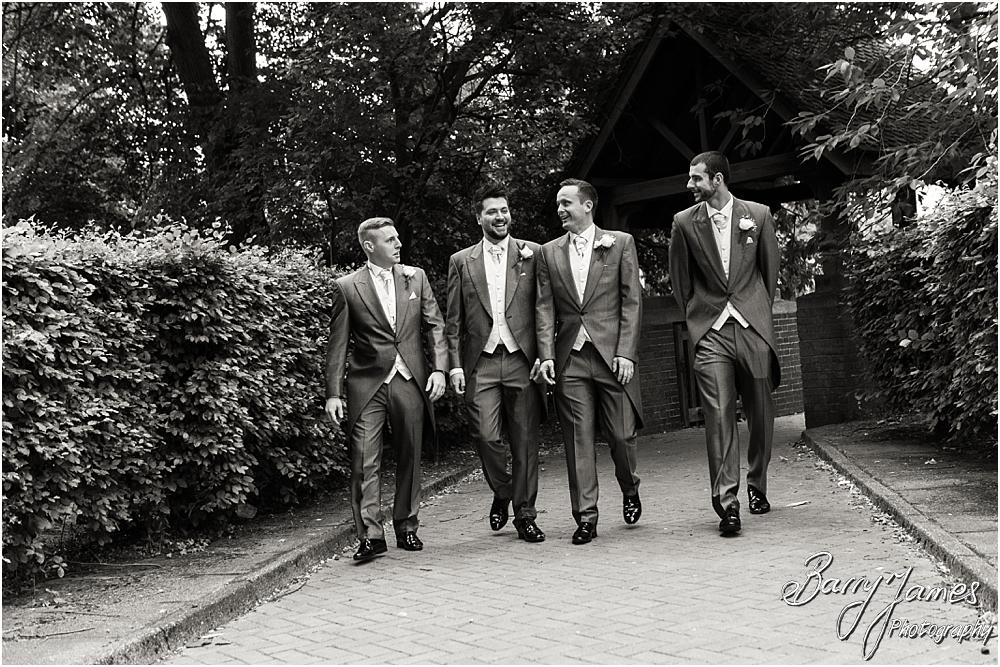 Contemporary groom and groomsmen portraits at All Saints Church in Bloxwich by Walsall Wedding Photographer Barry James