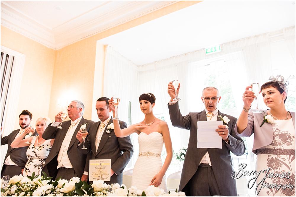 Candid photos that show the emotion and feeling during the Father of the Bride's speech at Rodbaston Hall in Penkridge by Walsall Wedding Photographer Barry James