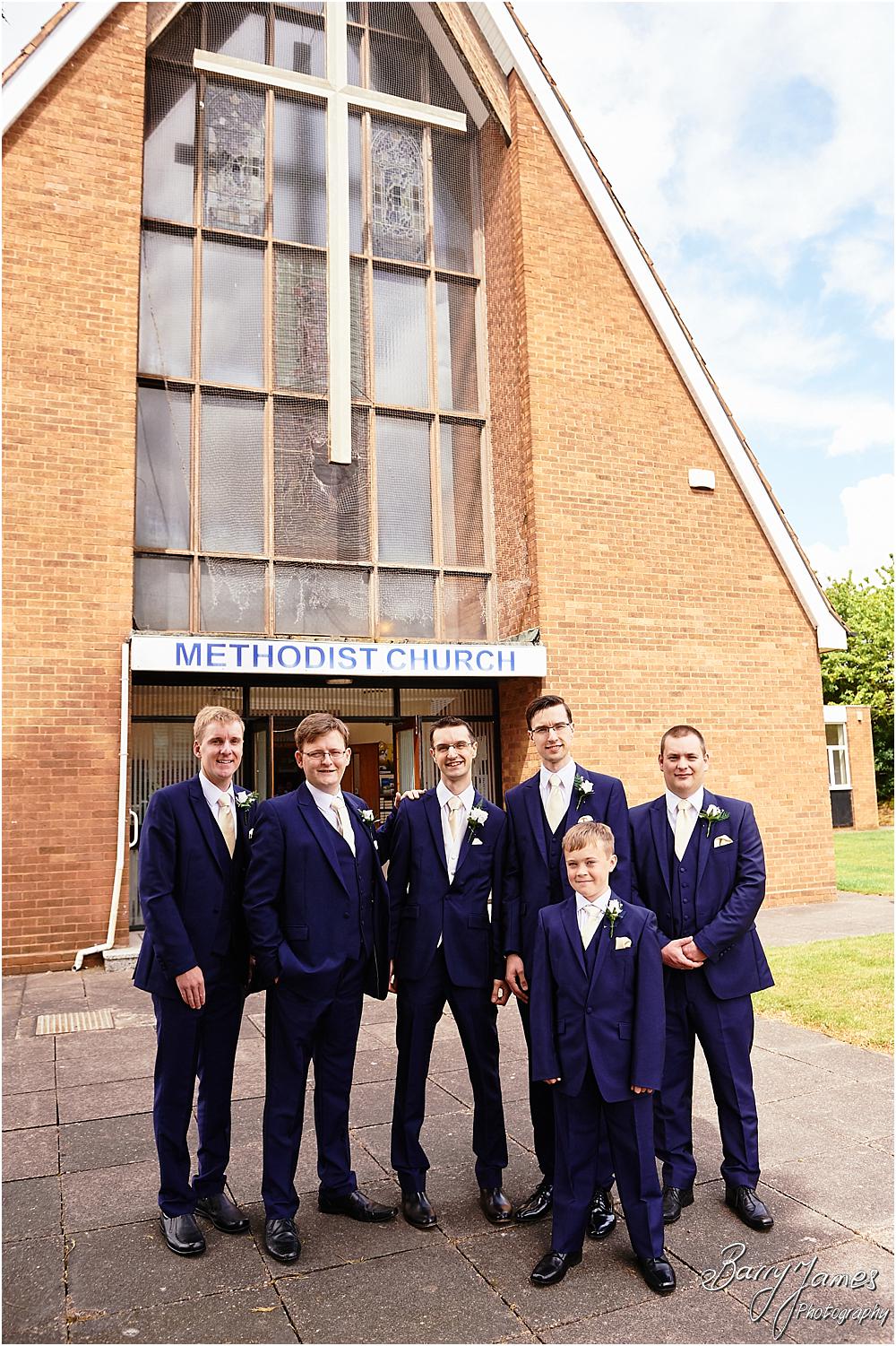 Relaxed photographs of the groomsmen at Brownhills Methodist Church in Walsall by Walsall Wedding Photographer Barry James