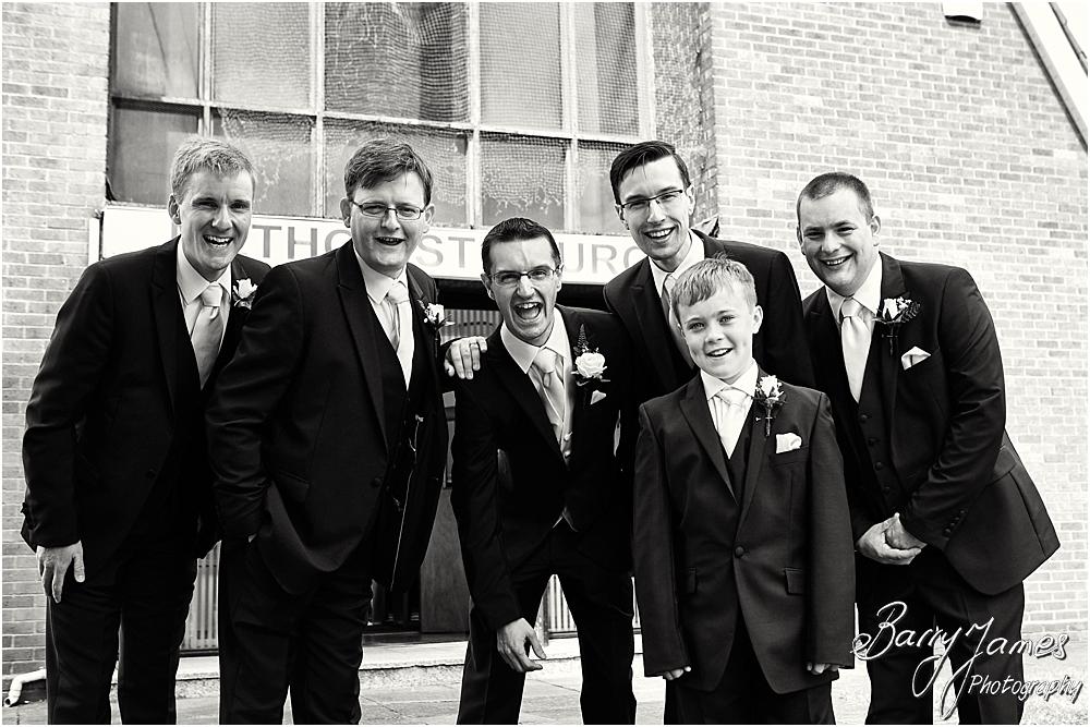 Relaxed photographs of the groomsmen at Brownhills Methodist Church in Walsall by Walsall Wedding Photographer Barry James