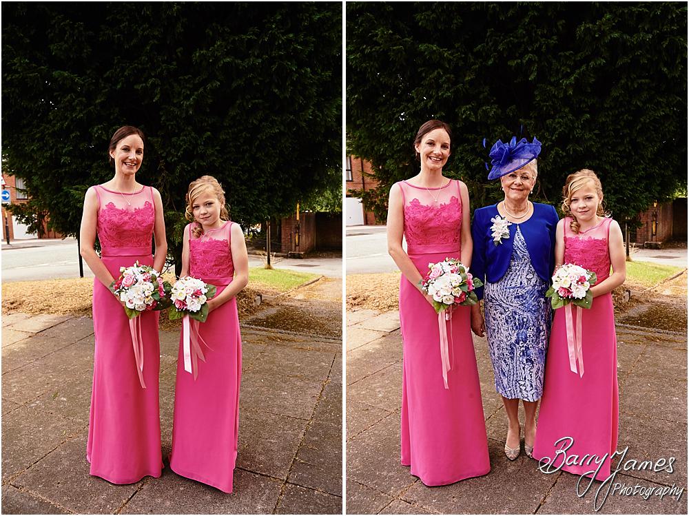 Contemporary portraits of the bridal party at Brownhills Methodist Church in Walsall by Walsall Wedding Photographer Barry James