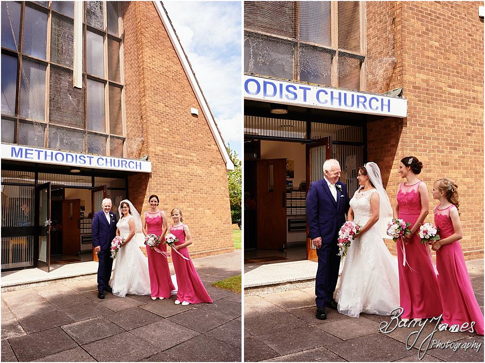 Contemporary portraits of the bridal party at Brownhills Methodist Church in Walsall by Walsall Wedding Photographer Barry James