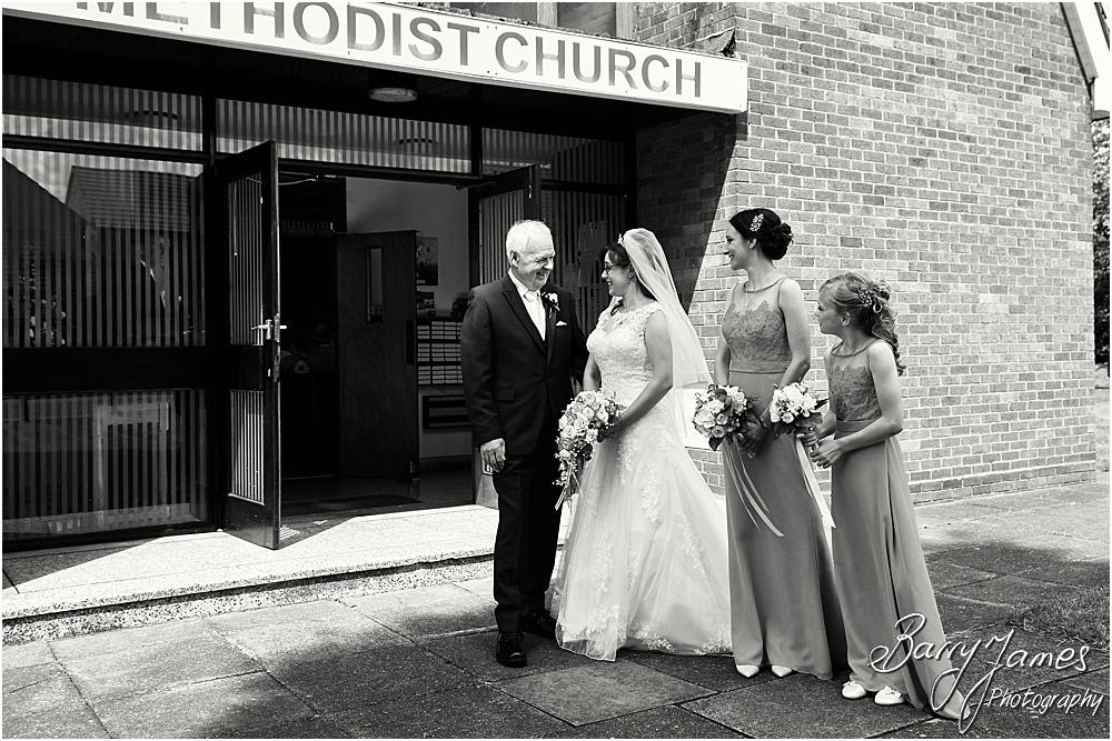 Contemporary portraits of the bridal party at Brownhills Methodist Church in Walsall by Walsall Wedding Photographer Barry James