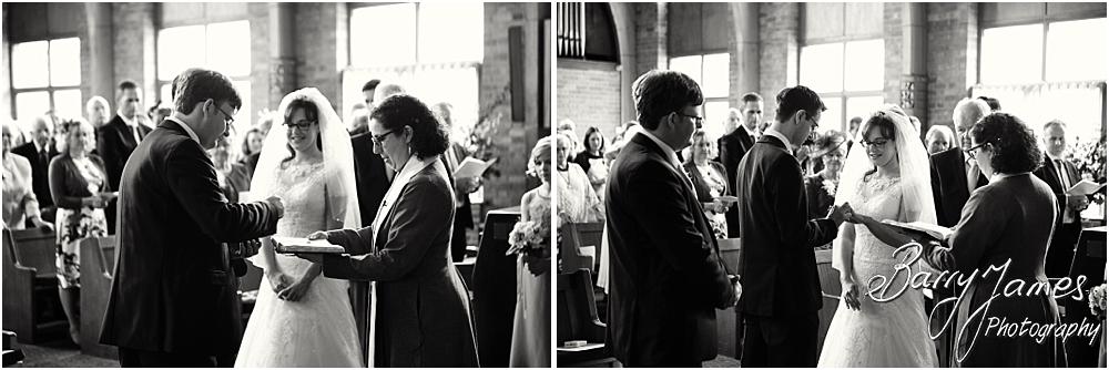 Unobtrusive storytelling photographs of the beautiful wedding ceremony at Brownhills Methodist Church in Walsall by Walsall Wedding Photographer Barry James