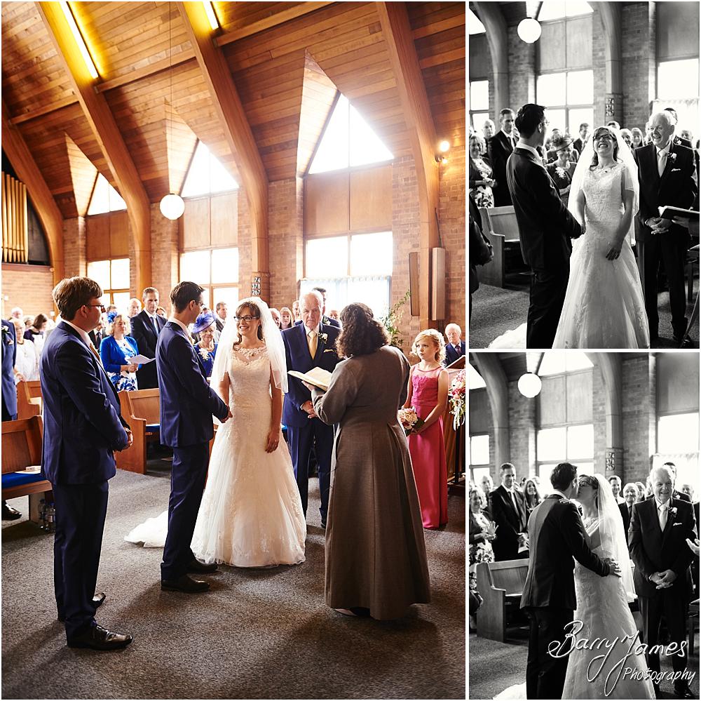 Unobtrusive storytelling photographs of the beautiful wedding ceremony at Brownhills Methodist Church in Walsall by Walsall Wedding Photographer Barry James