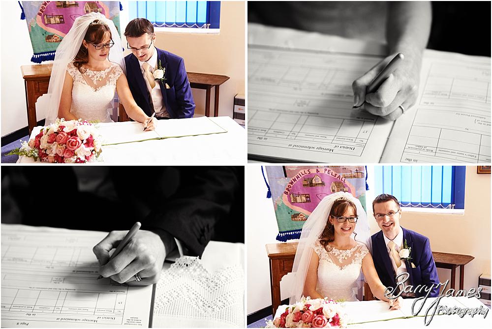 Unobtrusive storytelling photographs of the beautiful wedding ceremony at Brownhills Methodist Church in Walsall by Walsall Wedding Photographer Barry James