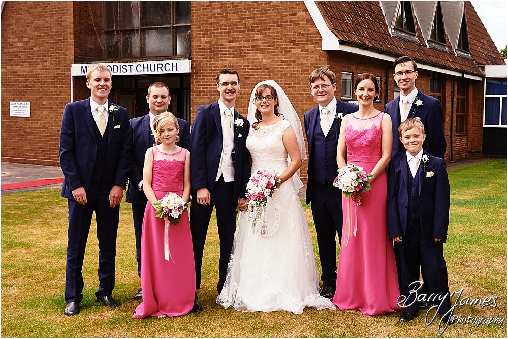 Relaxed family group photographs following the ceremony at Brownhills Methodist Church in Walsall by Walsall Wedding Photographer Barry James