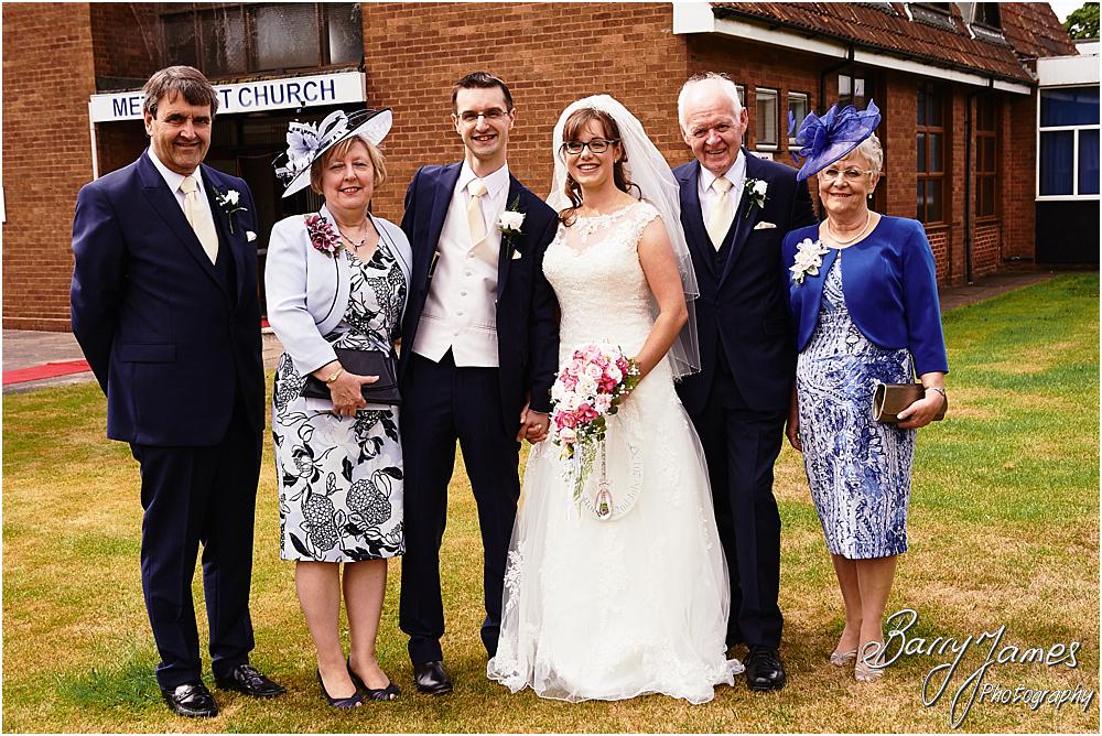 Relaxed family group photographs following the ceremony at Brownhills Methodist Church in Walsall by Walsall Wedding Photographer Barry James