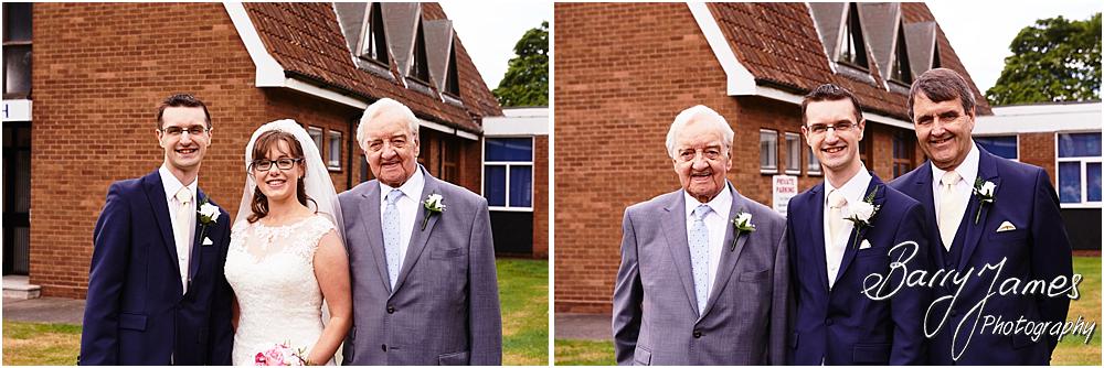 Relaxed family group photographs following the ceremony at Brownhills Methodist Church in Walsall by Walsall Wedding Photographer Barry James