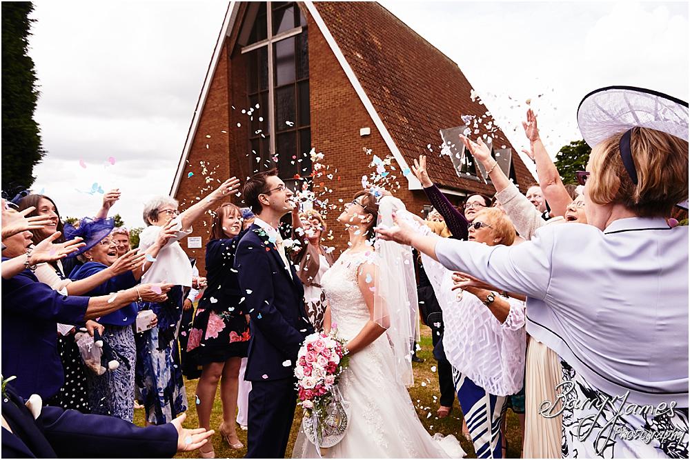 Confetti fun at Brownhills Methodist Church in Walsall by Walsall Wedding Photographer Barry James