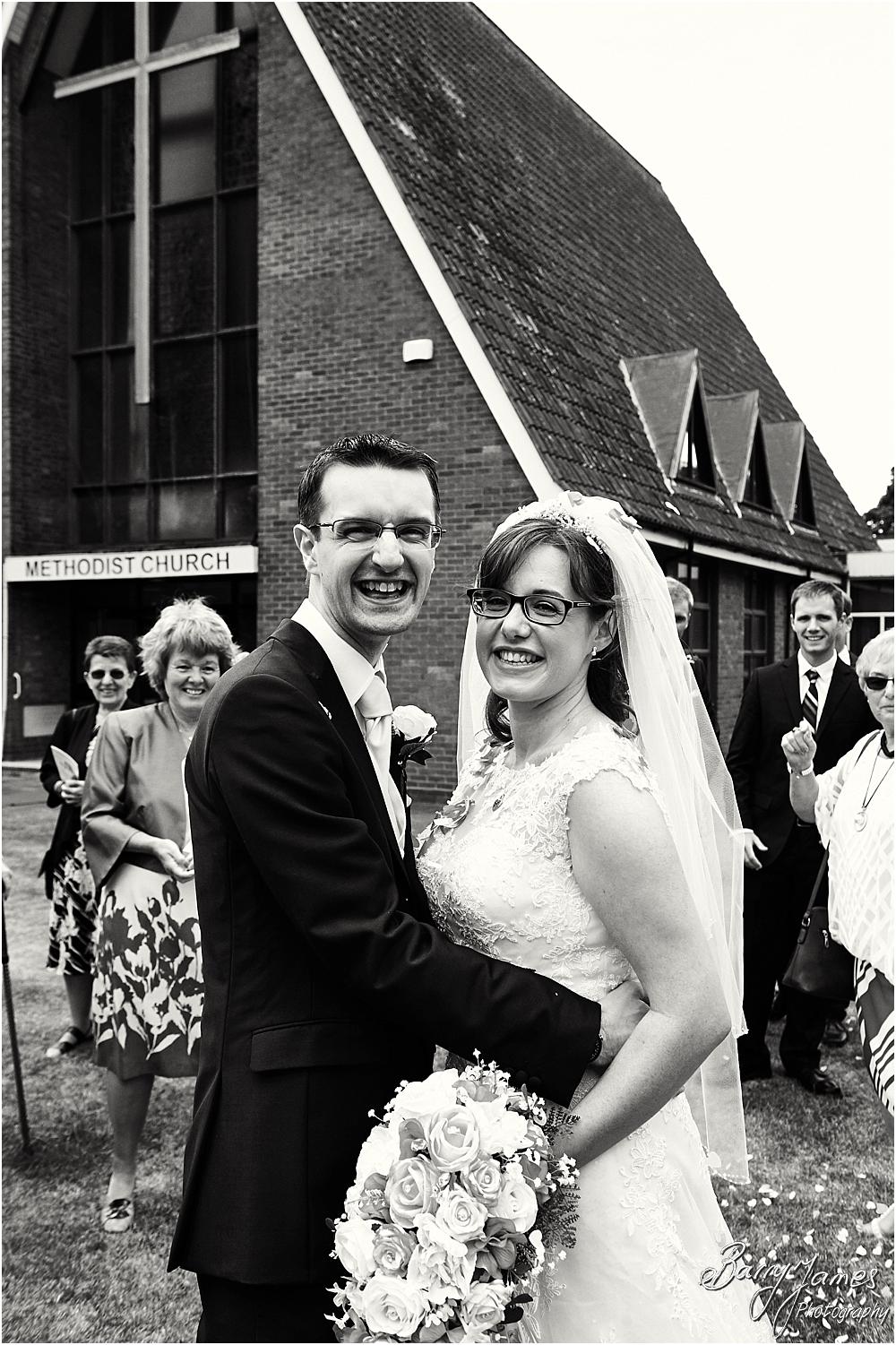 Confetti fun at Brownhills Methodist Church in Walsall by Walsall Wedding Photographer Barry James