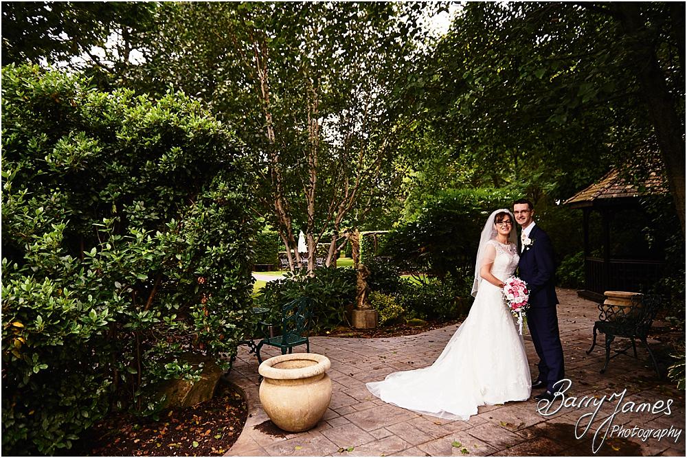 Creative contemorpary portraits around the stunning gardens at The Fairlawns in Walsall by Walsall Wedding Photographer Barry James