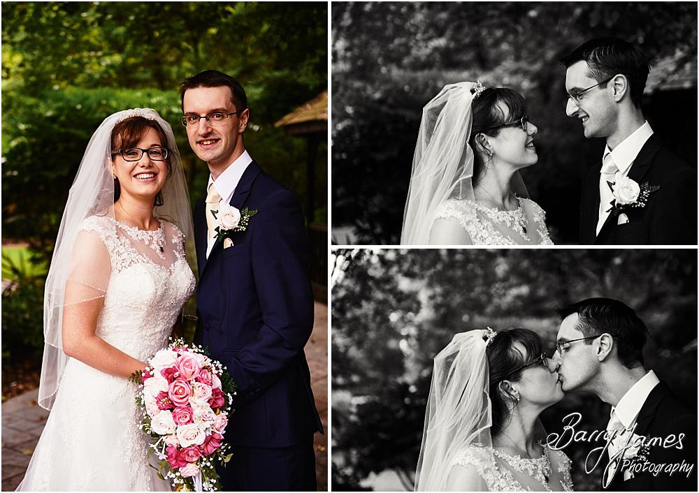 Creative contemorpary portraits around the stunning gardens at The Fairlawns in Walsall by Walsall Wedding Photographer Barry James