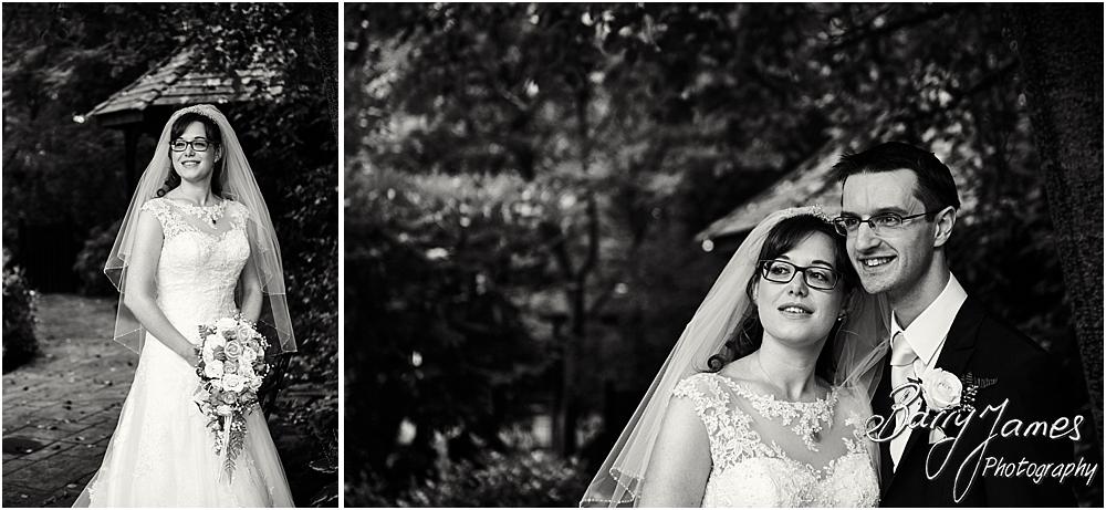 Creative contemorpary portraits around the stunning gardens at The Fairlawns in Walsall by Walsall Wedding Photographer Barry James
