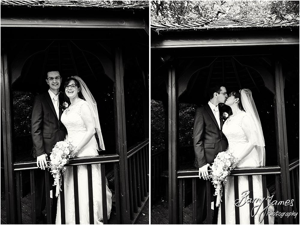 Relaxed elegant portraits of the bride and groom around the grounds of The Fairlawns in Walsall by Walsall Wedding Photographer Barry James