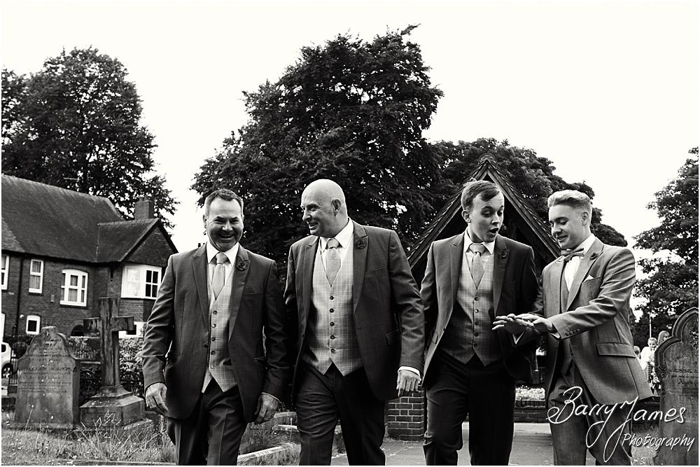 Creative contemporary portraits of the grooms party at St Michaels Church in Pelsall by Walsall Wedding Photographer Barry James