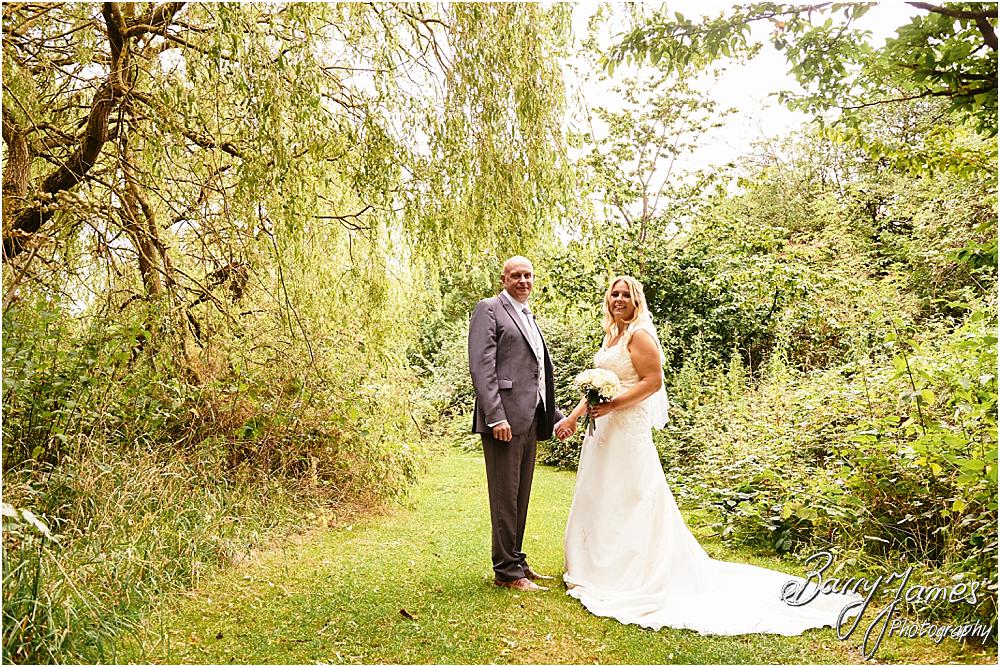 Contemporary and relaxed portraits in the beautiful grounds at Calderfields in Walsall by Walsall Wedding Photographer Barry James